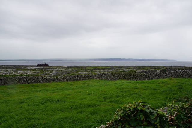 The shipwreck with the Cliffs in the background