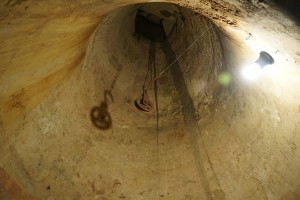 Looking up from the bottom of the old well    