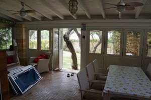 The porch/dining area      