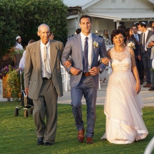 The groom with mother and father