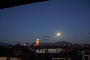 Full moon from our apartment back in Lucca             